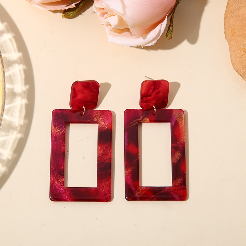Geometric Acrylic Circle Earrings for Women’s Fashion