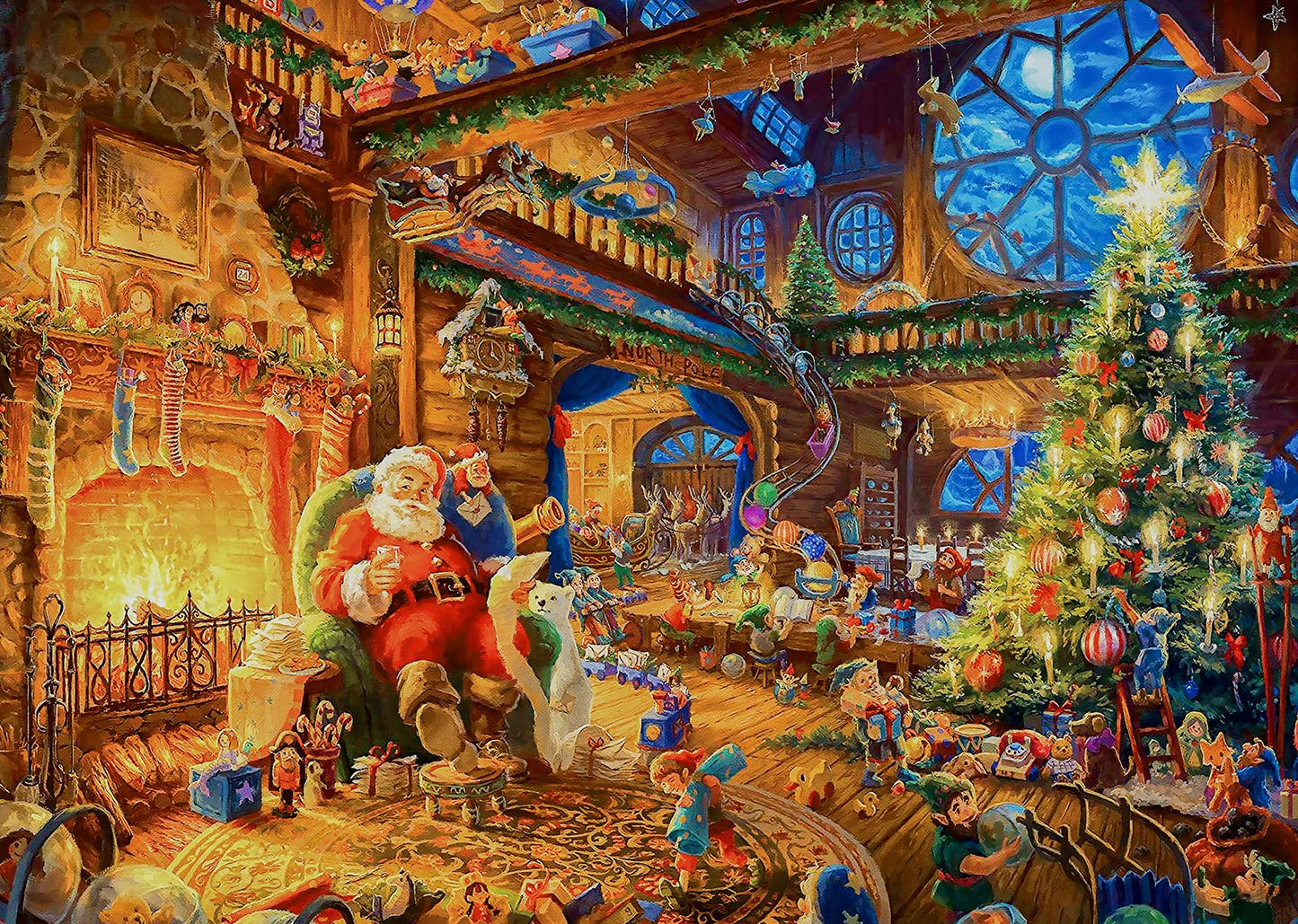 1000 Piece Puzzle for Adults Christmas Cabin Christmas Puzzle Santa Claus Christmas Puzzles 1000 Pieces Santas House 1000 Piece Puzzle for Adults Christmas Christmas Vacation Jigsaw Puzzles