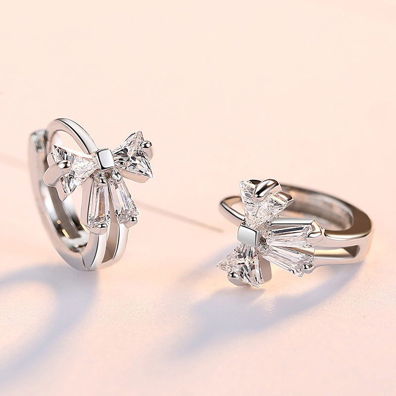 Diamond-Studded Bowknot Women’s Earrings and Studs
