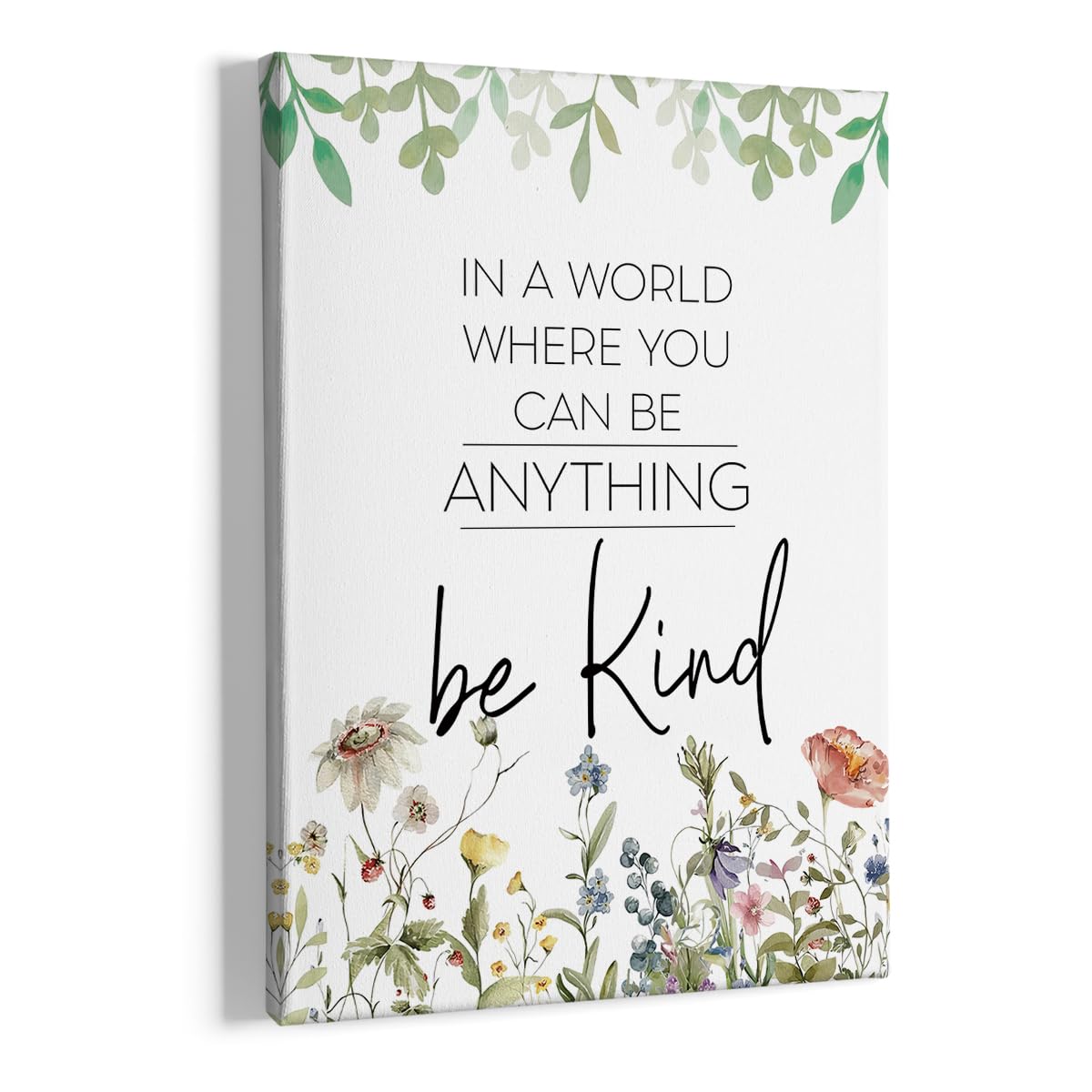 HIWX Be Kind Inspirational Wall Art Decor Be Kind Sign Office Framed Canvas Wall Art DecorOffice Decor Wall Motivational Eucalyptus Positive Wall Art Decoration For Bathroom Office Bedroom 11x14(Be kind2)