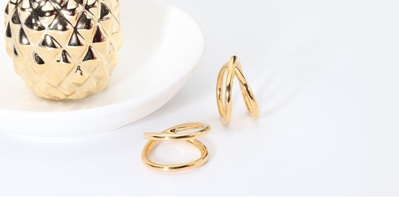 Creative Geometric Donut Ring for Women
