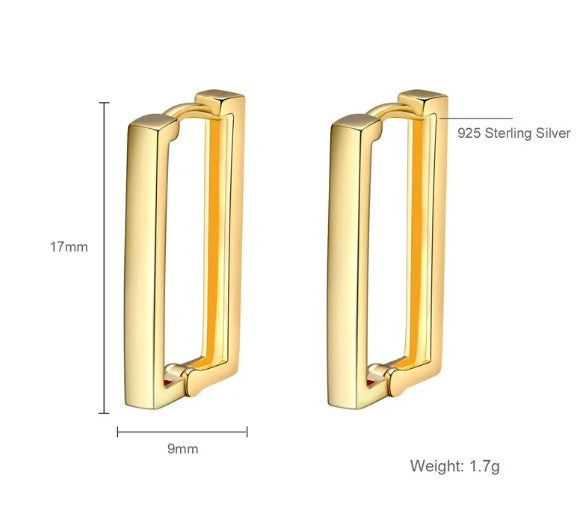 Rectangular Metal Earrings
