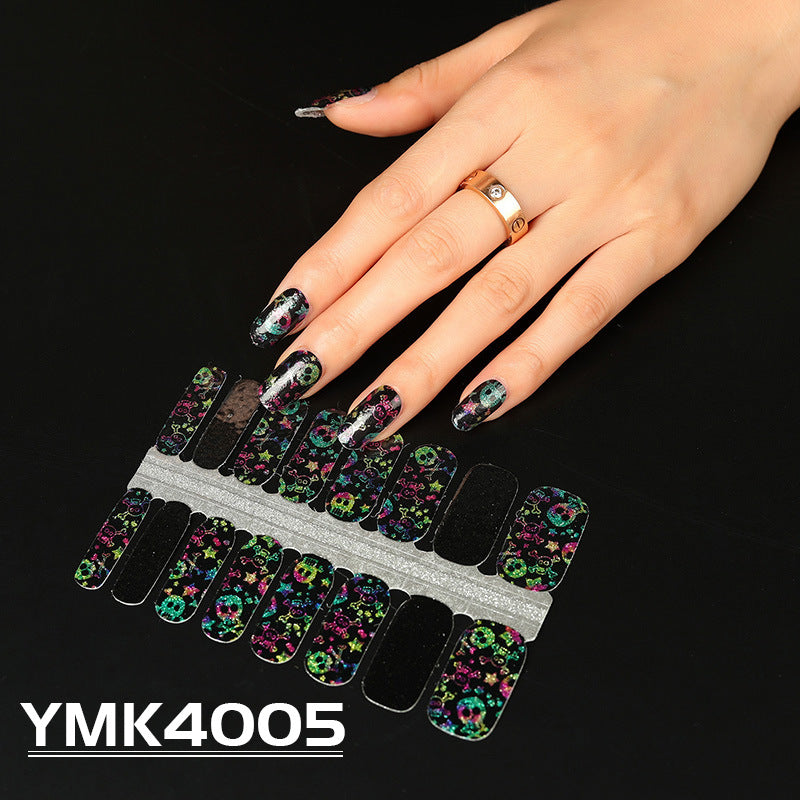 Halloween Skull and Maple Leaf Nail Stickers Collection