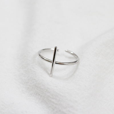 Minimalist Fashion Ring, Cross Cylinder Geometric Ring