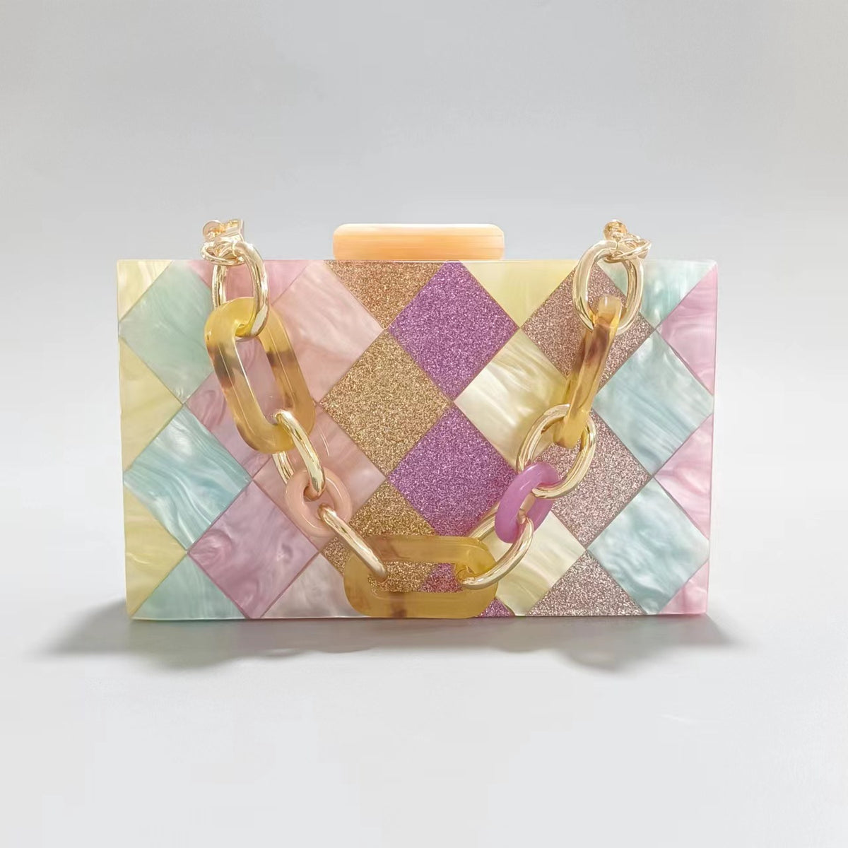 Luxury Acrylic Geometric Women’s Messenger Clutch Bag