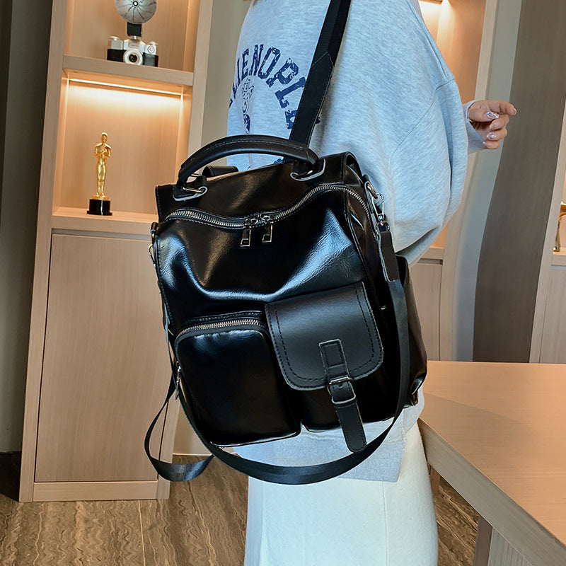 Vintage Large Capacity PU Leather Women’s Backpack Bag