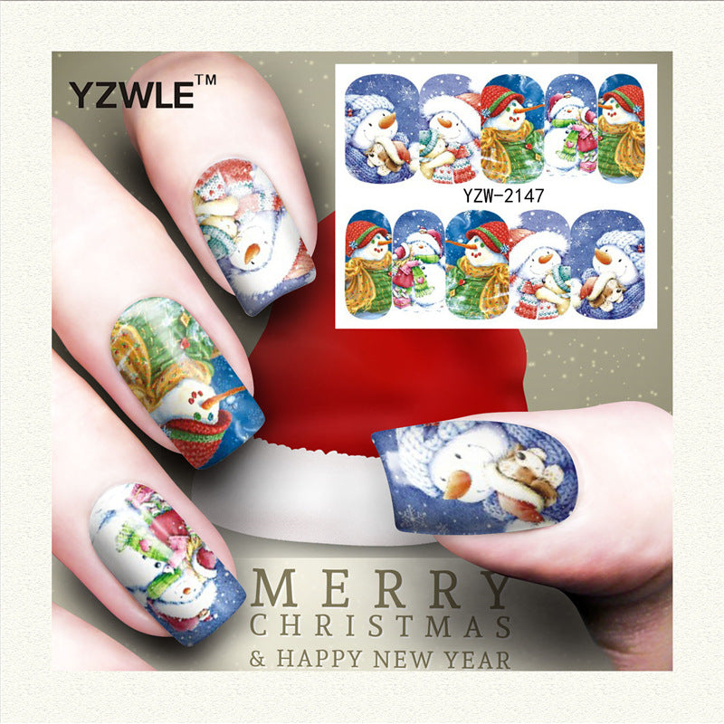 Nail Stickers Water Transfer for Winter Christmas Decor
