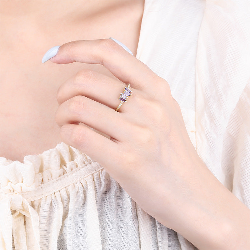 Personalized S925 Sterling Silver Zircon Ring Fashion