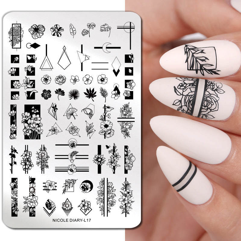 NICOLE DIARY Large Nail Art Stamping Plate Template