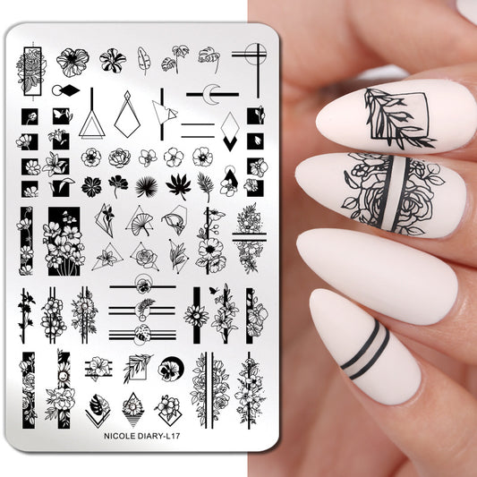 NICOLE DIARY Large Nail Art Stamping Plate Template