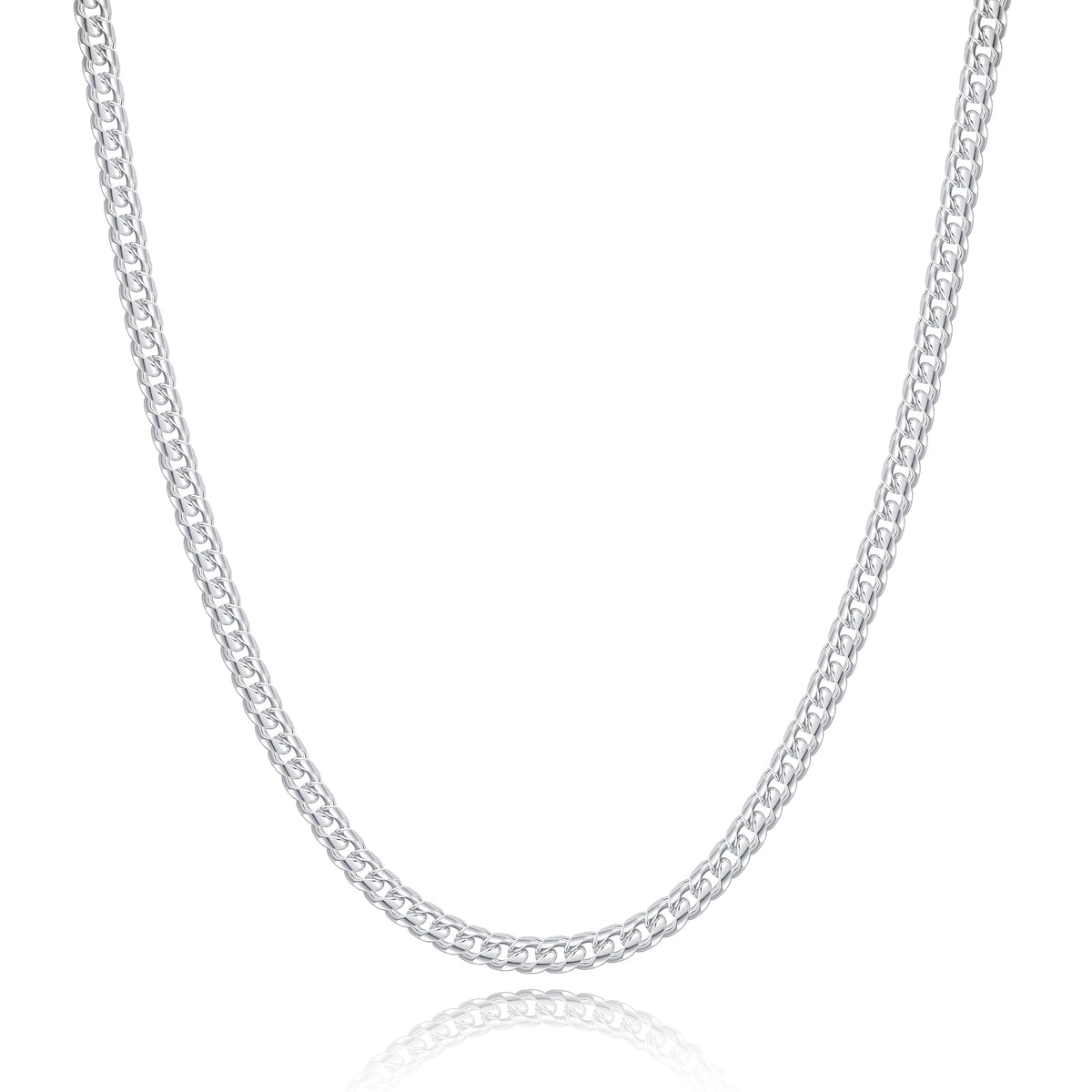 Silver Chain Silver Chain for Men - 20 Inch Silver Necklace Men Cuban Link Chain for Men 3mm Sterling Silver Chain for Men Mens Silver Chain Solid Mens Silver Necklace for Mens Jewelry Mens Gifts