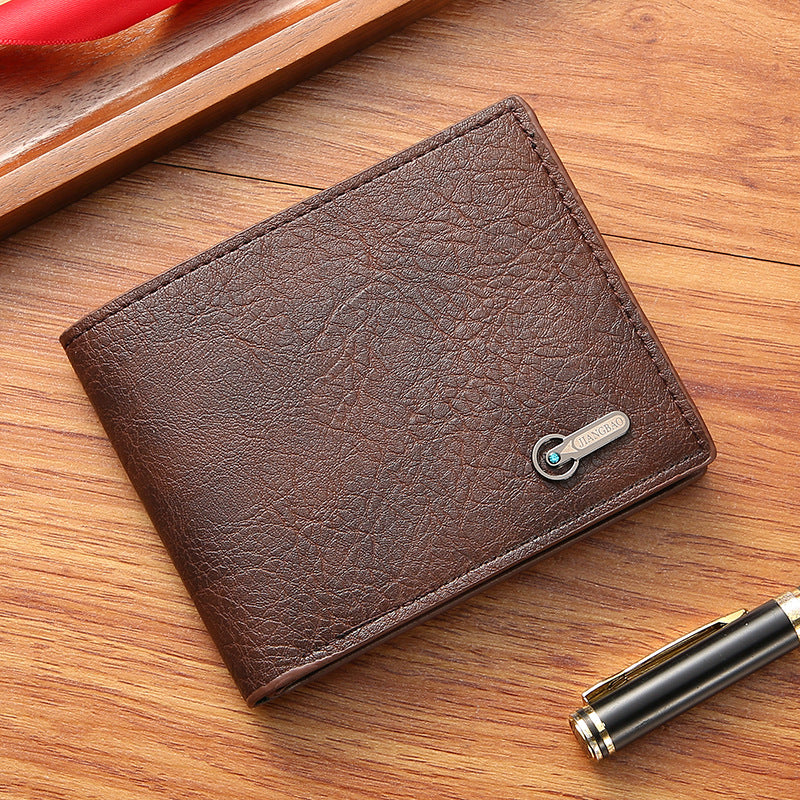 Men's Leather Wallet - Business Casual Short Design
