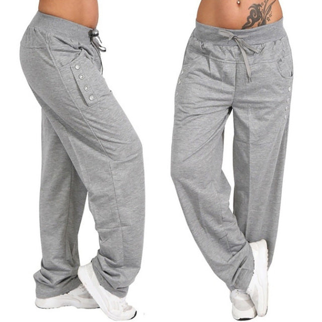Women’s Solid Color High Waist Loose Joggers Pants