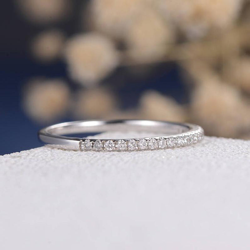 Women’s Simple Gold-Plated Zirconia Stackable Ring