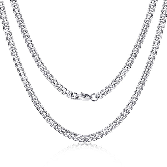 ENVYOU Silver Chain for Men Women Cuban Link Necklace 3.5mm/5mm Stainless Steel Mens Chains Necklaces Thick Long Jewelry Choker Neck Gift 18/20/22/24/26 Inch (5mm-316L Stainless Steel 26 inches)