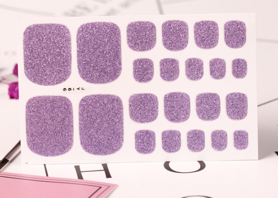 Solid Color Waterproof Toe Nail Stickers for Wholesale