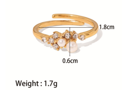 Elegant White Pearl and Diamond Fashion Ring