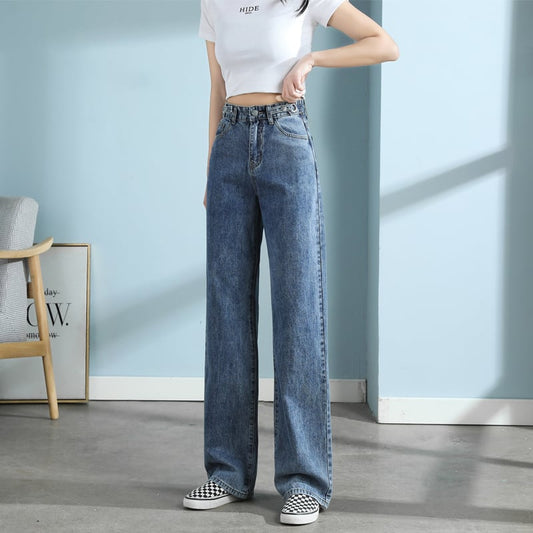 High-Waisted Wide-Leg Women's Loose Jeans