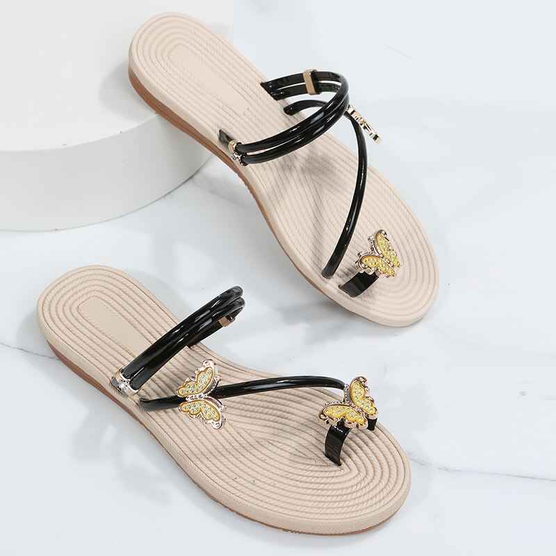 Women’s Casual Flat Strap Elastic Beach Sandals