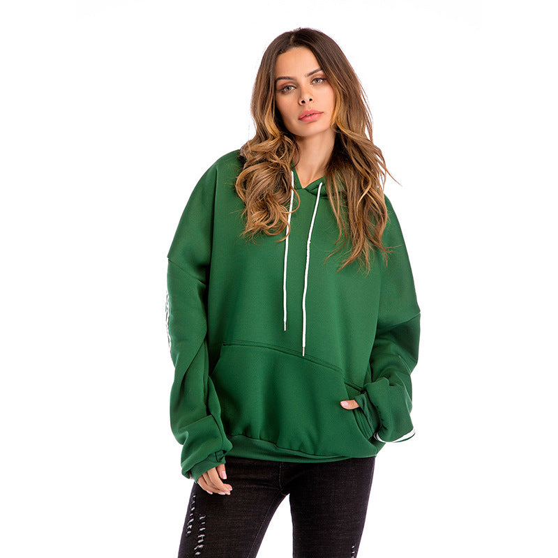 Women’s Thick Hooded Sweatshirt with Batwing Sleeves