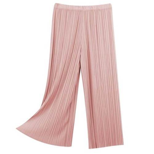 Women’s High-Waisted Pleated Wide-Leg Pants (Black)