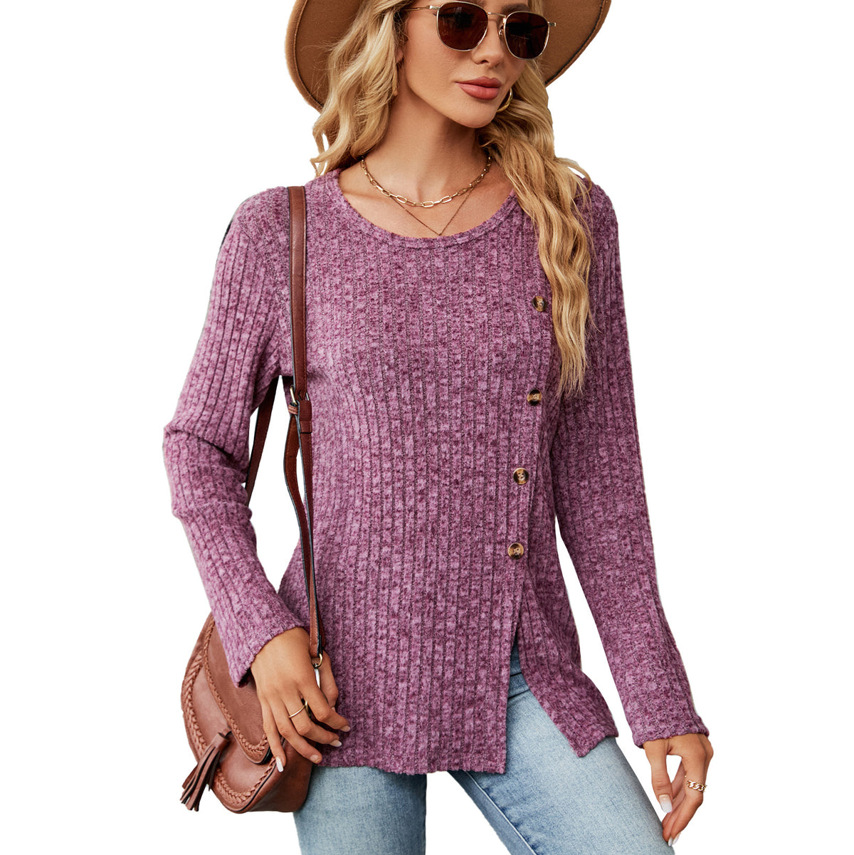 2023 Women's Casual Long Sleeve Buttoned T-Shirt