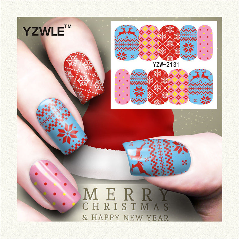 Nail Stickers Water Transfer for Winter Christmas Decor