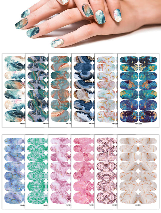 Marble Galaxy Nail Art Stickers - Trendy Designs