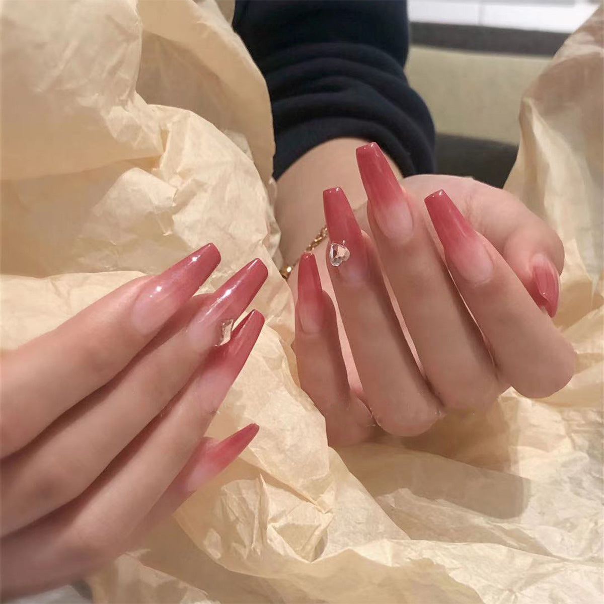 Peach Gradient Wearable Removable Nail Patch