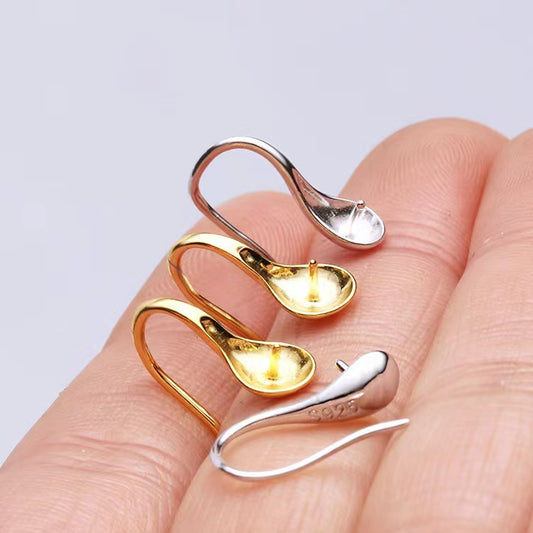 Brass Pearl Holder Earrings and High Heel Spoon Hooks
