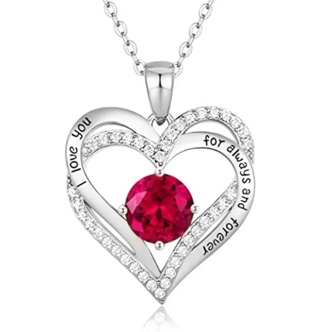 Double Heart Zircon Pendant Necklace – Women's Heart-Shaped Alloy Jewelry