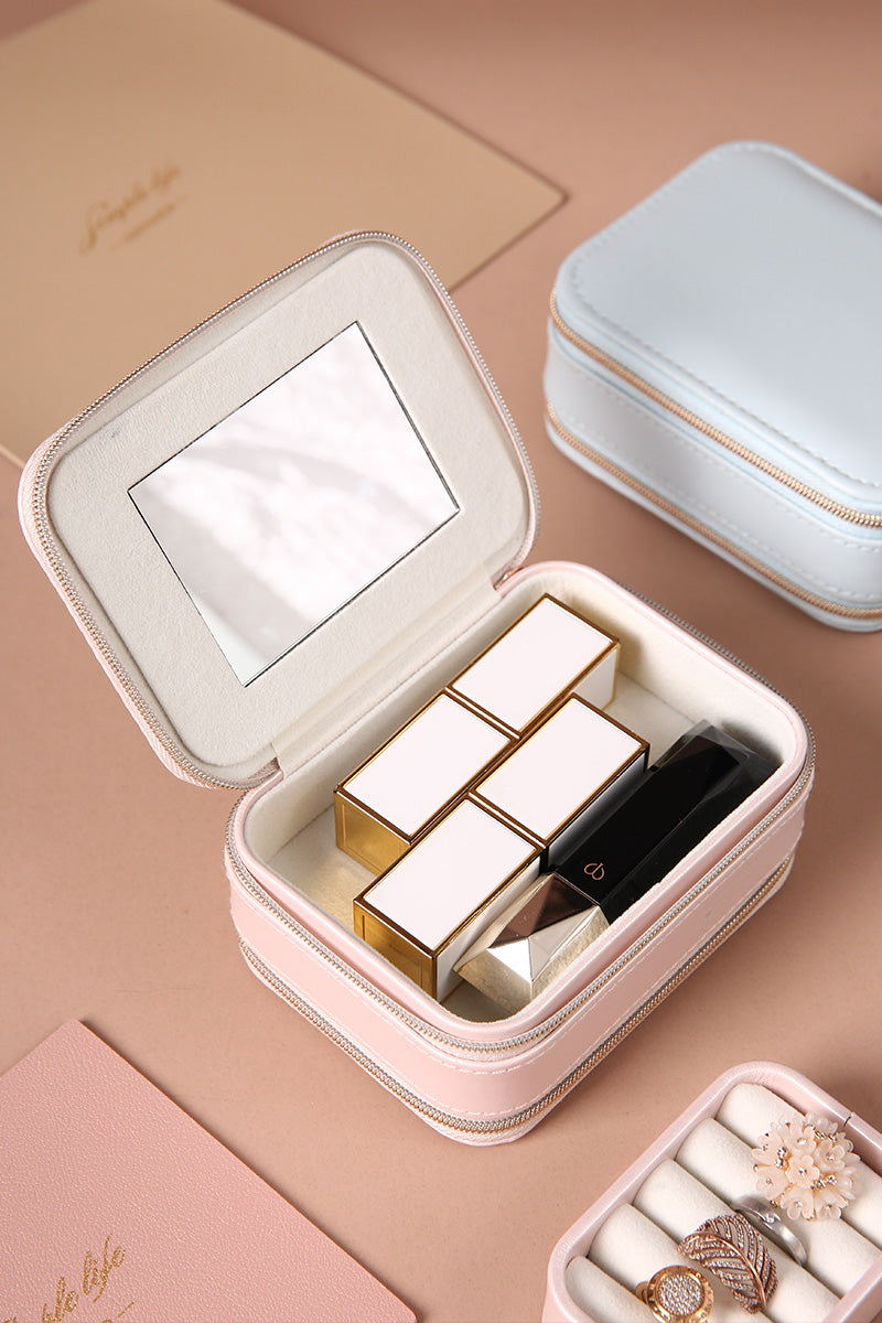 Portable Travel Jewelry Box for Earrings and Necklaces