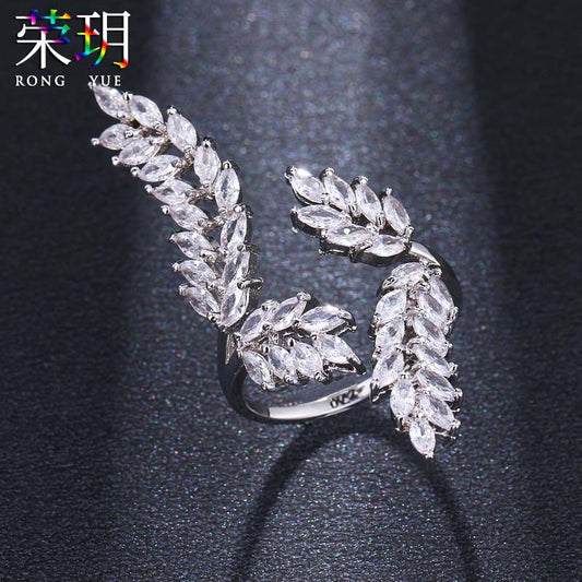 Fashionable Adjustable Women’s Zircon Ring in Rose Gold