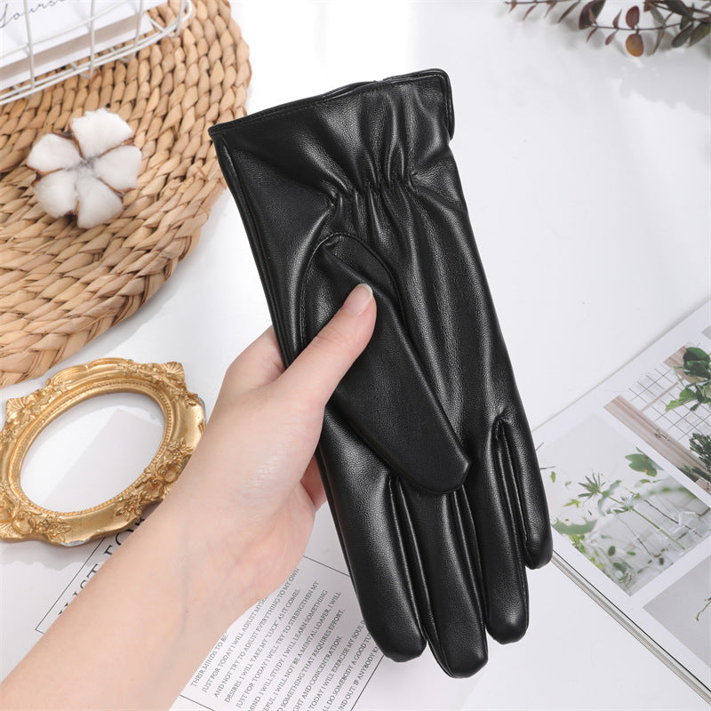 Women’s Warm Winter Leather Gloves with Touchscreen