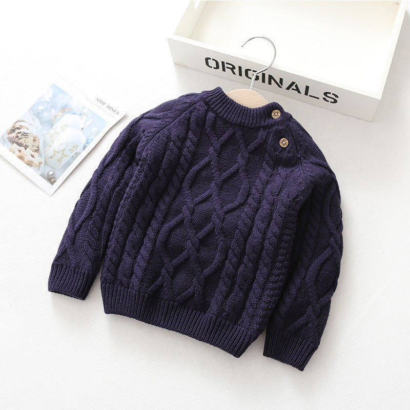 Kids' Thickened Knitted Sweater for Autumn/Winter