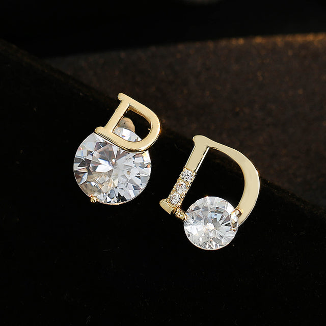 Simple Shiny Asymmetric Earrings for Women’s Parties
