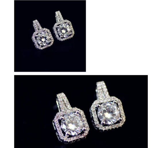 Square Zirconia Stud Earrings