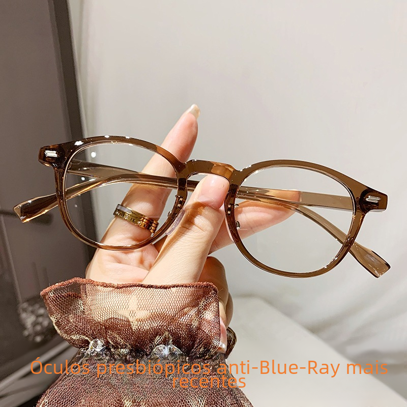 Fashion Retro Round Anti-Blue Light Reading Glasses