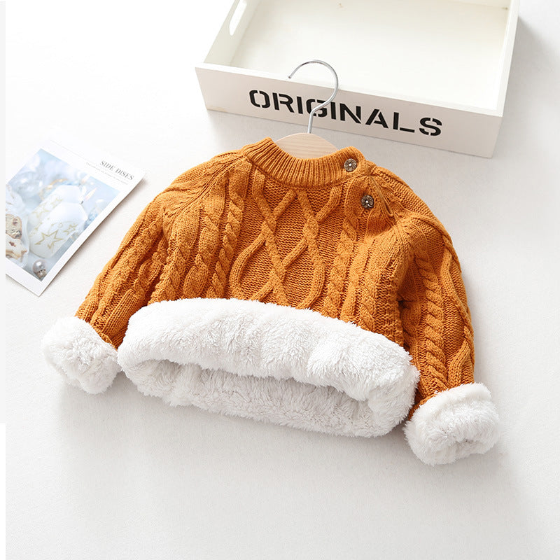 Kids' Thickened Knitted Sweater for Autumn/Winter