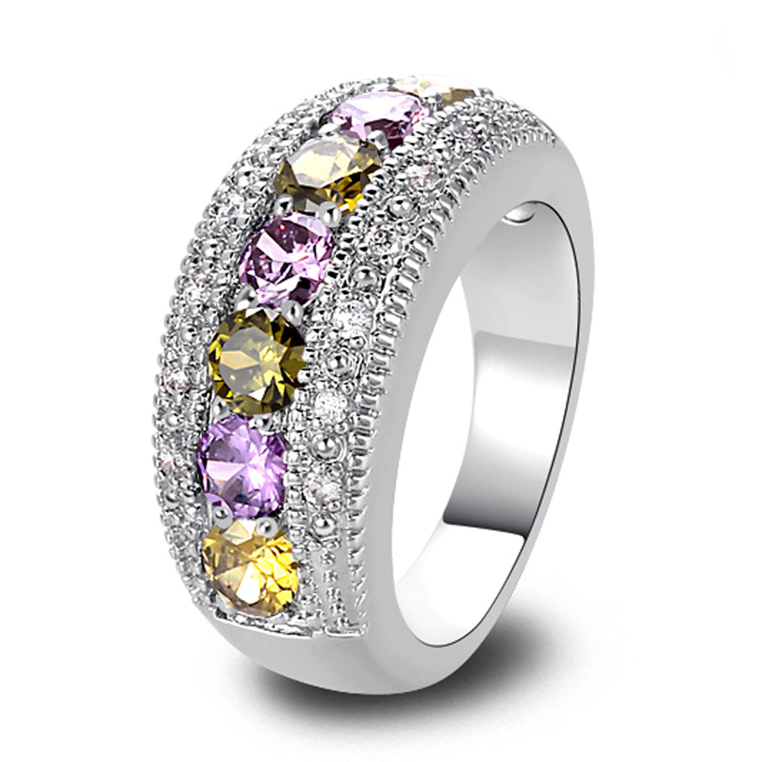 Olive Green Zircon Ring - Stylish Fashion Jewelry
