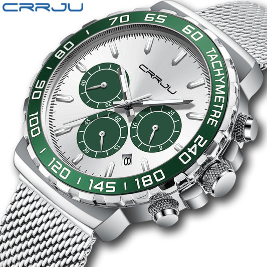 CRRJU 2300 Men's Water Ghost Green Multifunction Watch