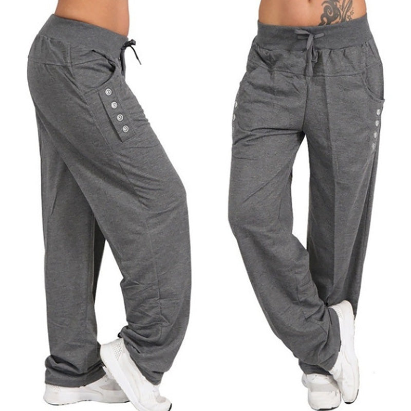 Women’s Solid Color High Waist Loose Joggers Pants