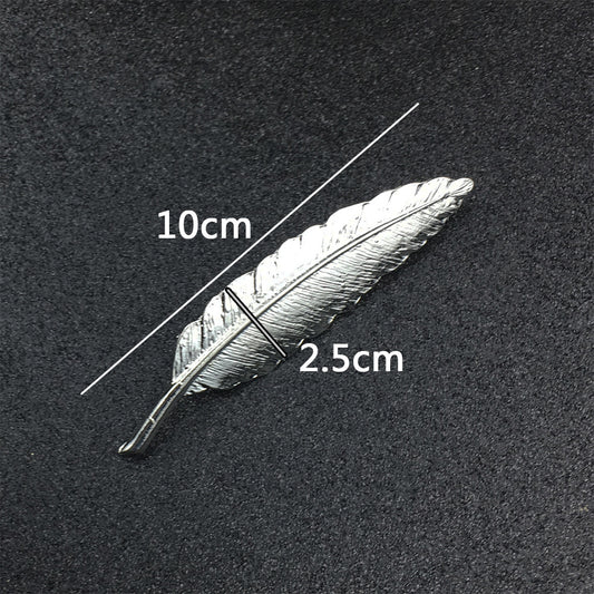 Men's Gold Metal Feather Brooch - Fashion Accessory