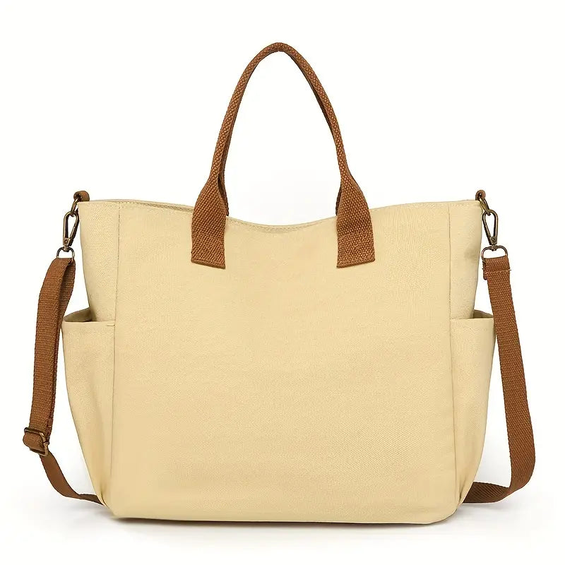 Large Capacity Women’s Canvas Tote & Crossbody Bag