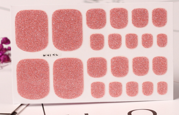 Solid Color Waterproof Toe Nail Stickers for Wholesale