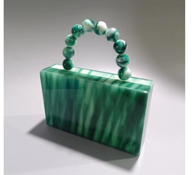 Acrylic Pearl Mint Green Small Shoulder Bag
