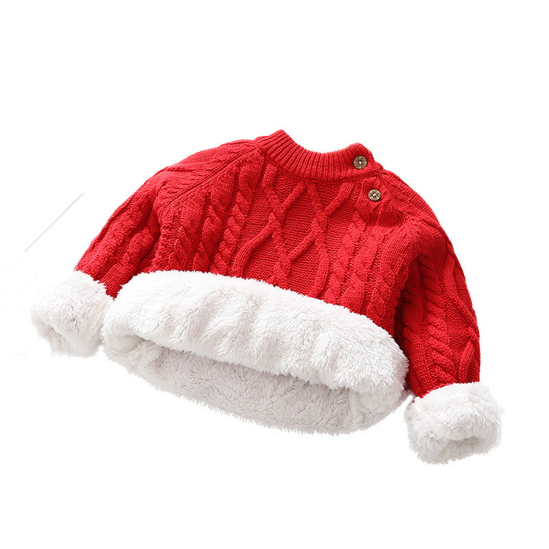 Kids' Thickened Knitted Sweater for Autumn/Winter