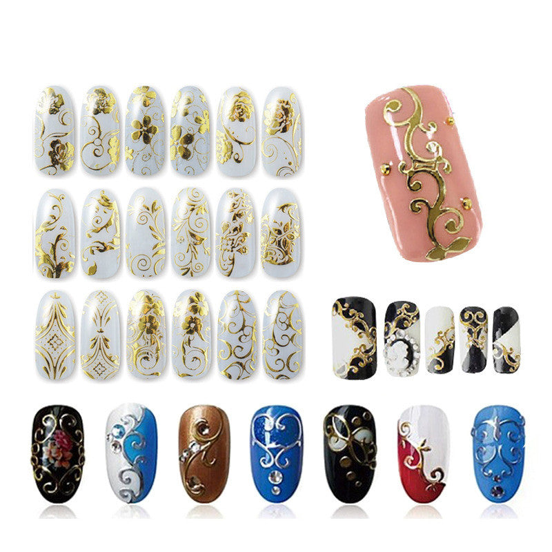 108 Metallic Nail Art 3D Stickers for Manicure