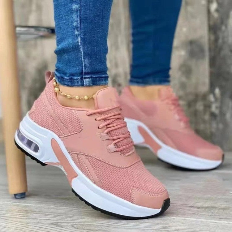 2022 Spring Autumn Thick Sole Mesh Lace-Up Sneakers