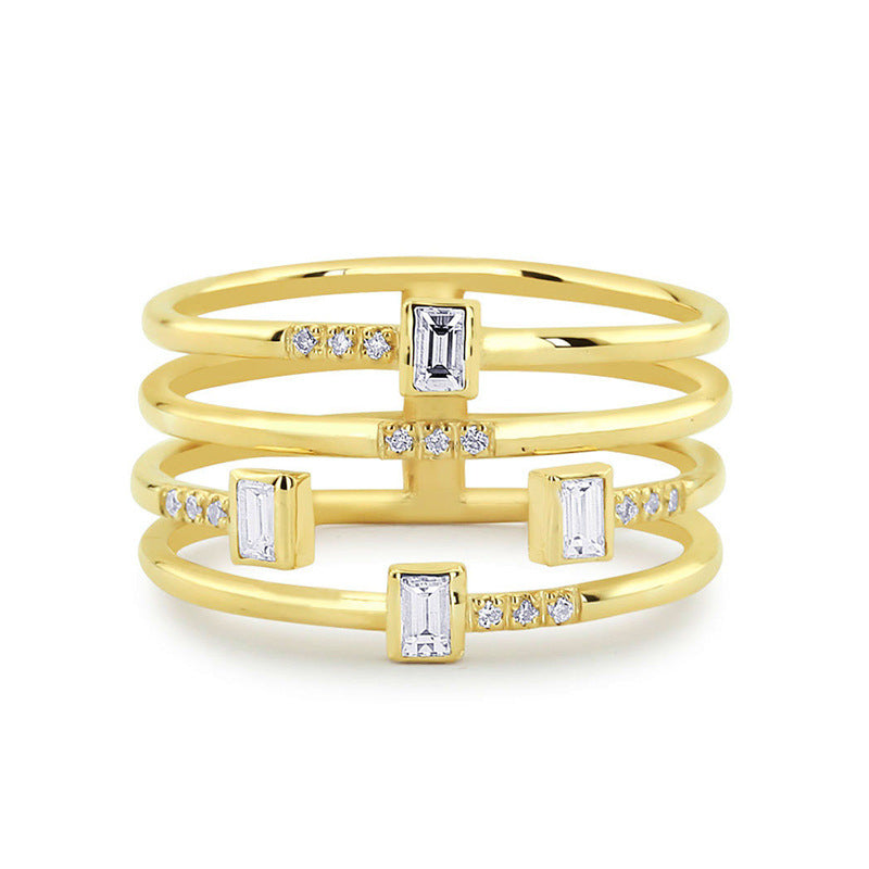 Women’s Silver-Plated Zircon Ring for Parties